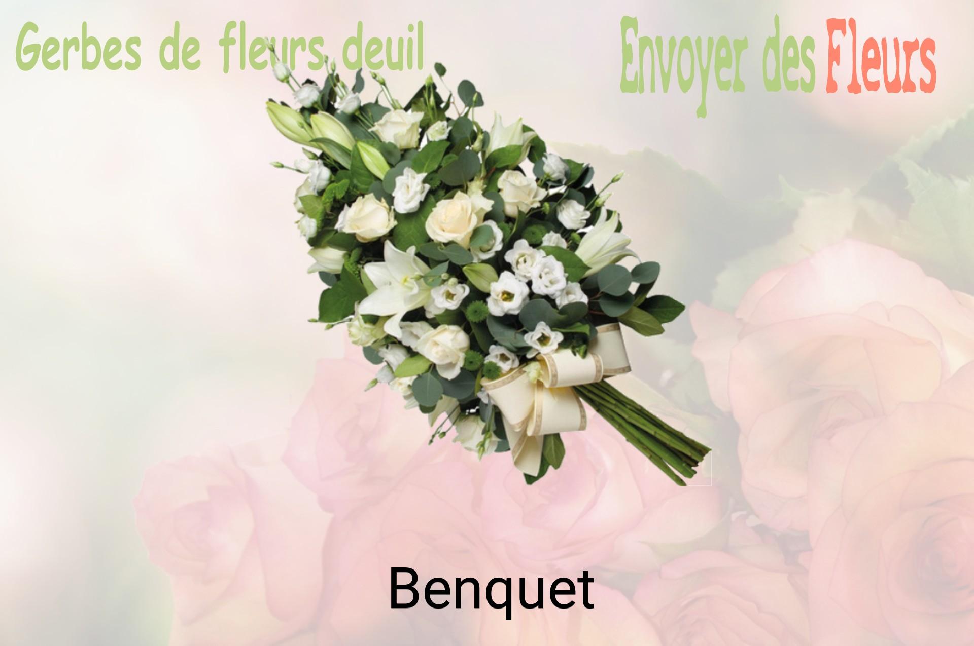 Gerbe de fleurs de deuil livrée à Benquet